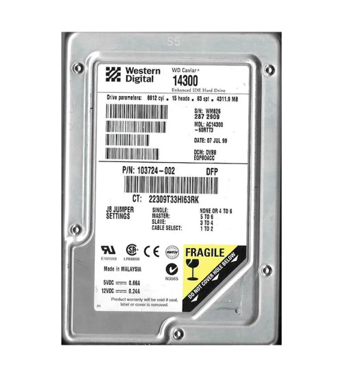 AC14300-60RTT3 - WESTERN DIGITAL 4.3GB 5400RPM EIDE 3.5" HDD