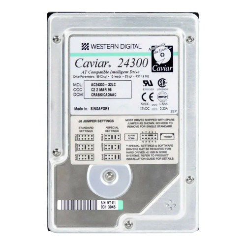 AC24300-32LC - WESTERN DIGITAL 4.3GB 5400RPM EIDE 3.5" HDD