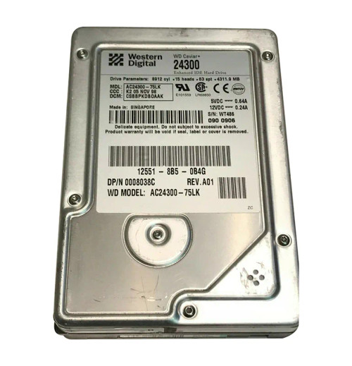 AC24300-75LK - Western Digital 4.3GB 5400RPM EIDE 3.5" HDD