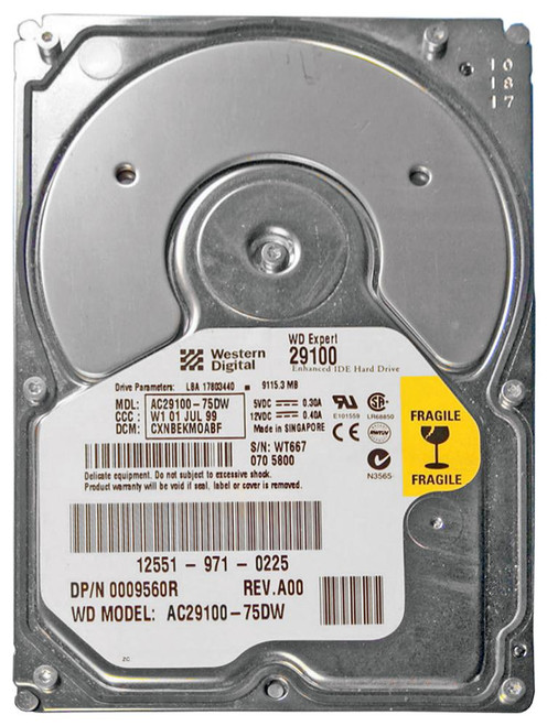 AC29100 - WESTERN DIGITAL 9.1GB 7200RPM ATA-66 3.5" HDD