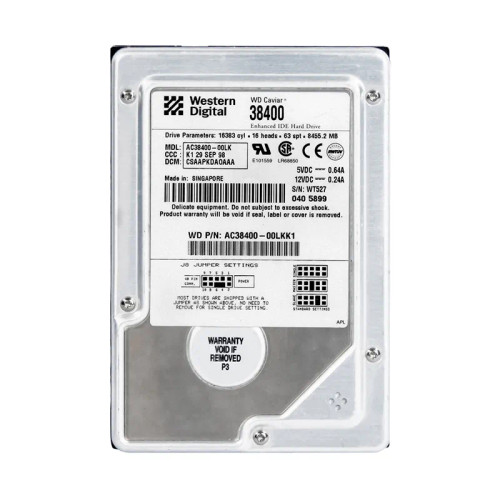 AC38400 - Western Digital 8.4GB 5400RPM EIDE 3.5" HDD