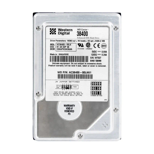 AC38400-00LKK1 - Western Digital 8.4GB 5400RPM EIDE 3.5" HDD