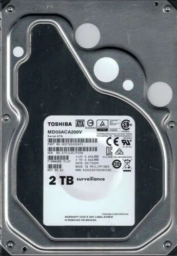 HDETQ02GZA51 - TOSHIBA 2TB 7200RPM SATA 6Gb/s 64MB 3.5" HDD