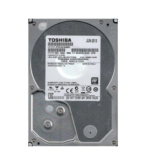 HDKPC25C0A01 - TOSHIBA 2TB 7200RPM SATA 6Gb/s 64MB 3.5" HDD
