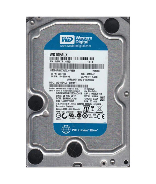 WD10EALX-089BA1 - Western Digital 1TB 7200RPM SATA 6Gb/s 32MB 3.5" HDD