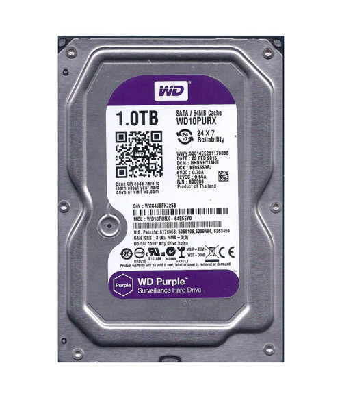 WD10PURX-64E5EY0 - Western Digital 1TB 7200RPM SATA 6Gb/s 3.5" Surveillance HDD