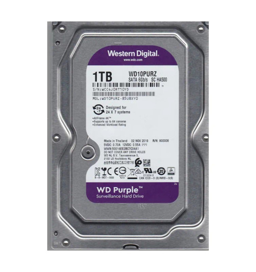 WD10PURZ-85U8XY0 - Western Digital 1TB SATA 6Gb/s 5400RPM 3.5" Surveillance HDD