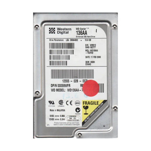 WD136AA-75AFA0 - Western Digital 13.6GB 5400RPM EIDE 2MB 3.5" HDD