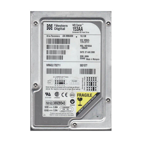 WD153AA-53BAA0 - Western Digital 15.3GB EIDE 5400RPM 3.5" HDD