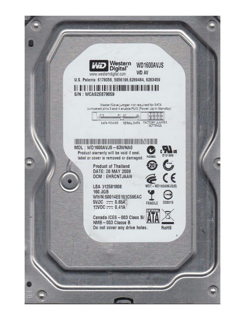 WD1600AVJS-63WNAO - Western Digital 160GB 7200RPM SATA 3Gb/s 3.5" HDD