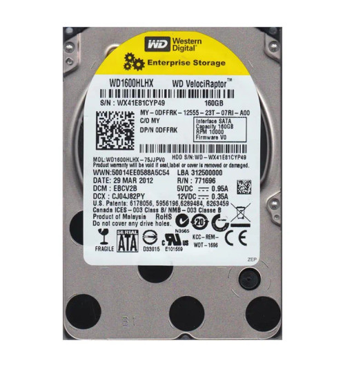 WD1600HLHX-75JJPV0 - Western Digital 160GB 10000RPM SATA 6Gb/s 3.5" HDD