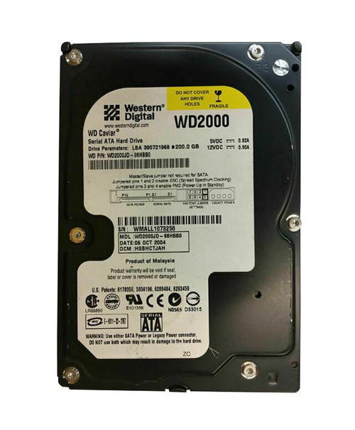 WD2000JD-98HBBO - Western Digital 200GB SATA 7200RPM 3.5" 8MB HDD