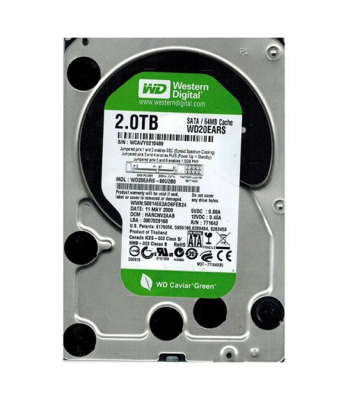 WD20EARS-00U2B0 - Western Digital 2TB 5400RPM SATA 3Gb/s 64MB 3.5" HDD