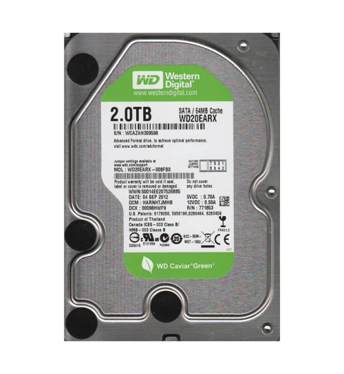 WD20EARX-008FB0 - Western Digital 2TB 7200RPM SATA 6Gb/s 64MB 3.5" HDD