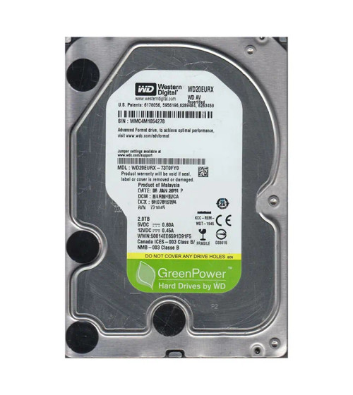 WD20EURX-73T0FY0 - Western Digital 2TB 5400RPM SATA 6Gb/s 3.5" HDD