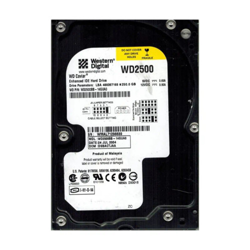 WD2500BB-14GUA0 - Western Digital 250GB 7200RPM EIDE 2MB 3.5" HDD