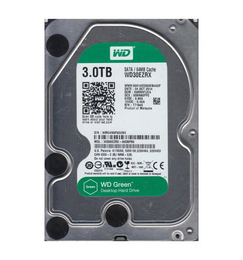 WD30EZRX-00D8PB0 - Western Digital 3TB 5400RPM SATA 6Gb/s 64MB 3.5" HDD