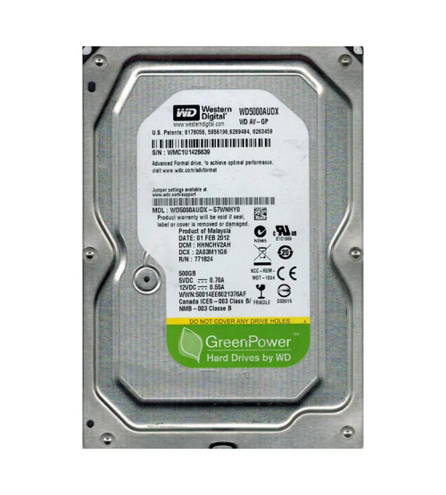 WD5000AUDX-57WNHY0 - Western Digital 500GB 5400RPM SATA 6Gb/s 32MB 3.5" HDD
