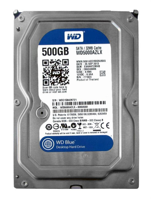 WD5000AZLX-00K4KAO - Western Digital 500GB 7200RPM SATA 6Gb/s 32MB 3.5" HDD