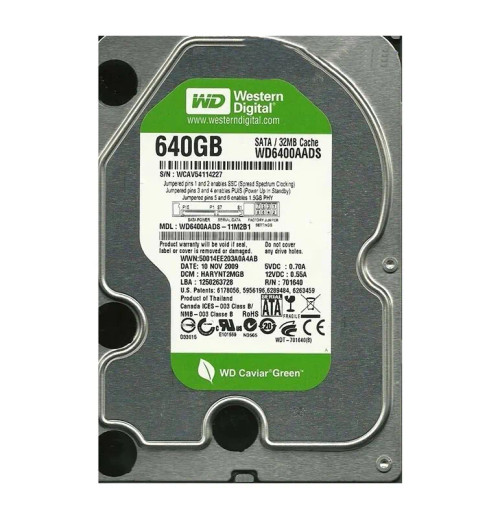WD6400AADS-11M2B1 - Western Digital 640GB 5400RPM SATA 3Gb/s 32MB 3.5" HDD