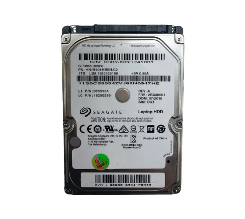 0C55554 - Lenovo 1TB 5400RPM SATA 2.5" HDD