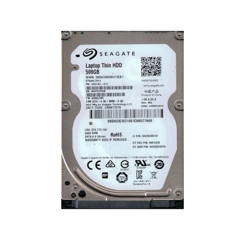 1DG142-072 - Seagate 500GB 5400RPM SATA 16MB 2.5" HDD