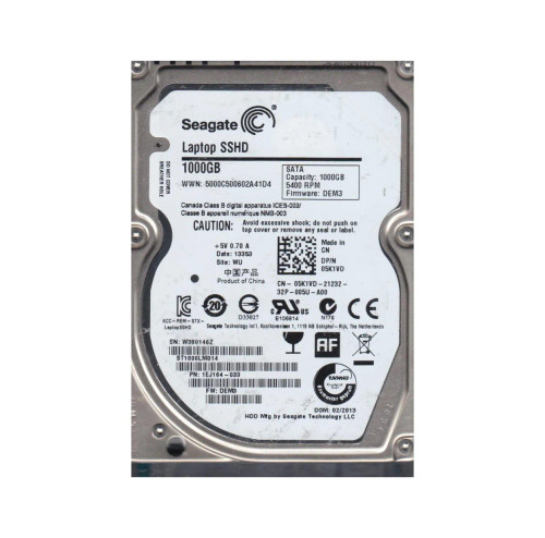 1EJ164-033 - Seagate 1TB SATA 6Gb/s 2.5" 5400RPM Hybrid HDD