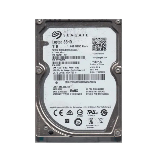 1EJ164-174 - Seagate 1TB SATA 6Gb/s 2.5" 5400RPM Hybrid HDD