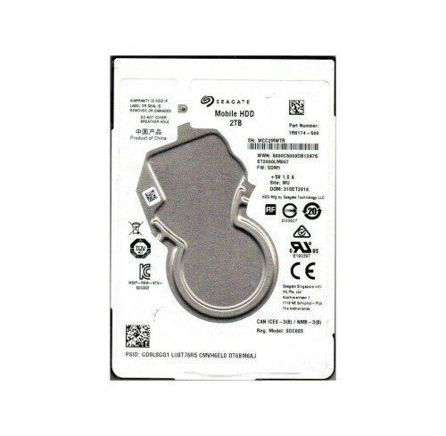 1R8174-500 - Seagate 2TB 5400RPM SATA 6Gb/s 128MB 2.5" HDD