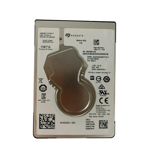 1RK172-123 - Seagate 1TB 5400RPM SATA 6Gb/s 128MB 2.5" HDD