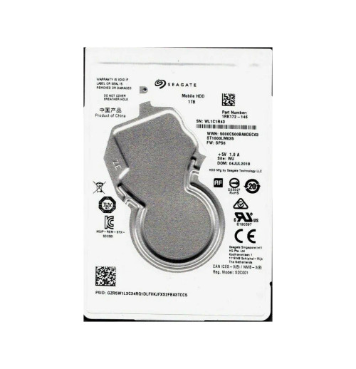 1RK172-146 - Seagate 1TB 5400RPM SATA 6Gb/s 128MB 2.5" HDD