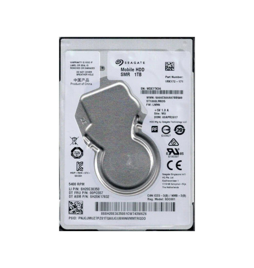 1RK172-171 - Seagate 1TB 5400RPM SATA 6Gb/s 128MB 2.5" HDD