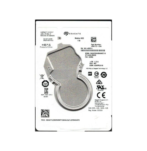 1RK172-230 - Seagate 1TB 5400RPM SATA 6Gb/s 128MB 2.5" HDD