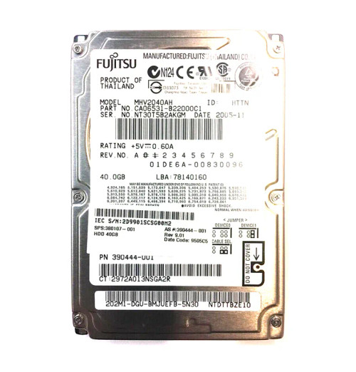 390444-001 - HP 40GB 5400RPM IDE 2.5" HDD