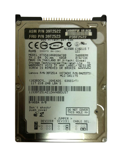 39T2514 - IBM 60GB 5400RPM 2.5" IDE HDD