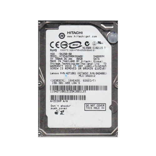 42T1061 - Lenovo 80GB 5400RPM SATA 2.5" HDD