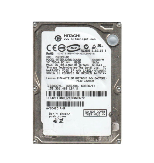 42T1100 - Lenovo 80GB 5400RPM SATA 2.5" HDD