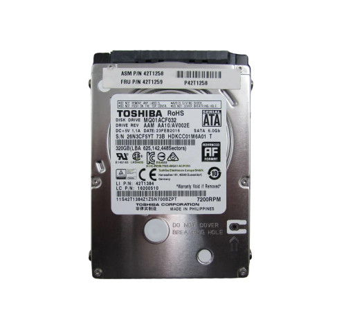 42T1258 - IBM 320GB 7200RPM SATA 6Gb/s 2.5" HDD
