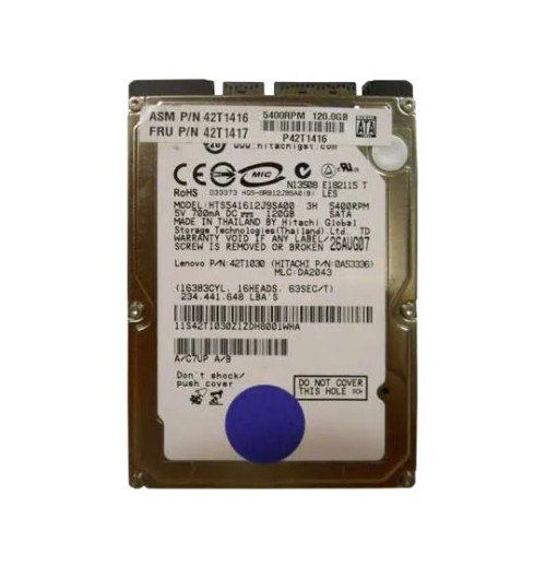 42T1416 - Lenovo 120GB 5400RPM SATA 2.5" HDD