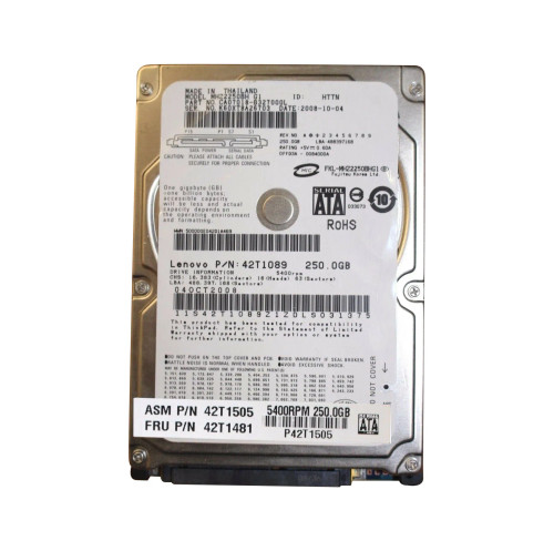 42T1481 - Lenovo 250GB 5400RPM SATA 2.5" HDD