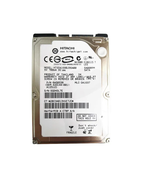 433144-001 - HP 80GB 5400RPM SATA 1.5Gb/s 2.5" HDD