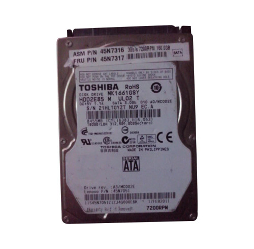45N7051 - Lenovo 160GB 7200RPM SATA 2.5" HDD