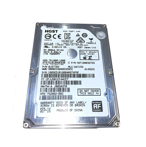 752862-002 - HP 1TB 7200RPM SATA 6Gb/s 2.5" HDD