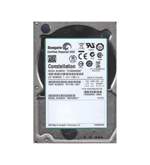 9FY156-004 - Seagate 500GB 7200RPM SATA 3Gb/s 2.5" HDD