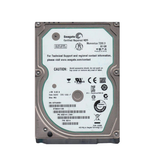 9GE141-300 - Seagate 80GB 7200RPM SATA 3Gb/s 2.5" HDD