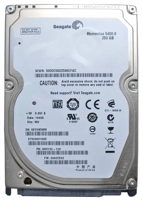 9HH132-120 - Seagate 250GB SATA 5400RPM 2.5" HDD