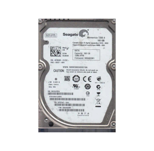 9PSG4C-033 - Seagate 160GB 7200RPM SATA 3Gb/s 2.5" HDD