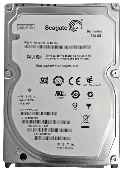 9RS134-566 - Seagate 640GB 5400RPM SATA 2.5" HDD