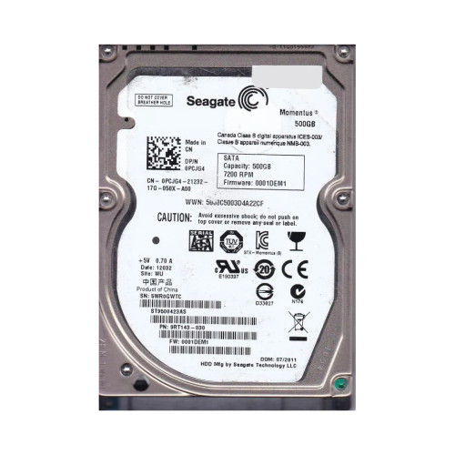 9RT143-030 - Seagate 500GB 7200RPM SATA 16MB 2.5" HDD