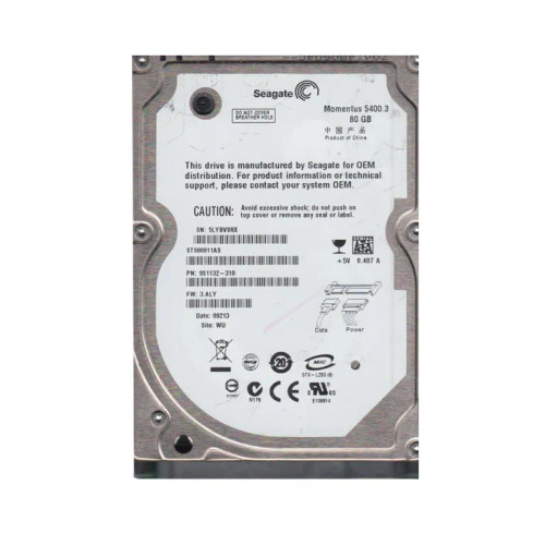 9S1132-310 - Seagate 80GB 5400RPM SATA 2.5" HDD